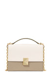KK577-Deco Color-Blocked Chain Shoulder Bag-Tigers Eye Multi