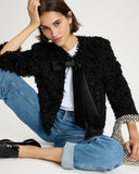 Faux Feather Bow Jacket