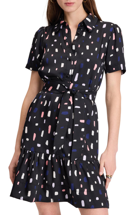 Painterly Strokes Shirt Dress