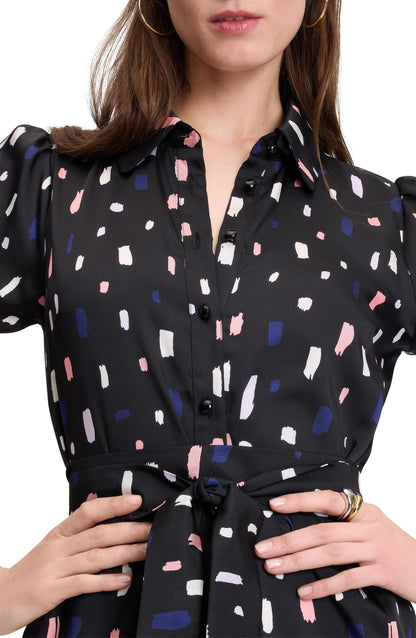 Painterly Strokes Shirt Dress