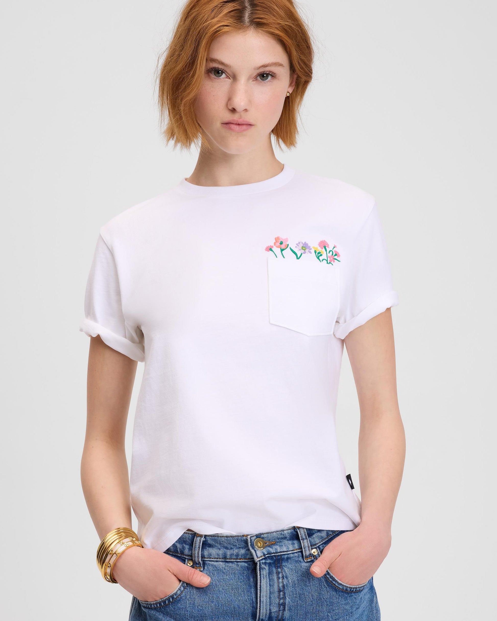 KL181-Spring Bouquet Tee-Fresh White