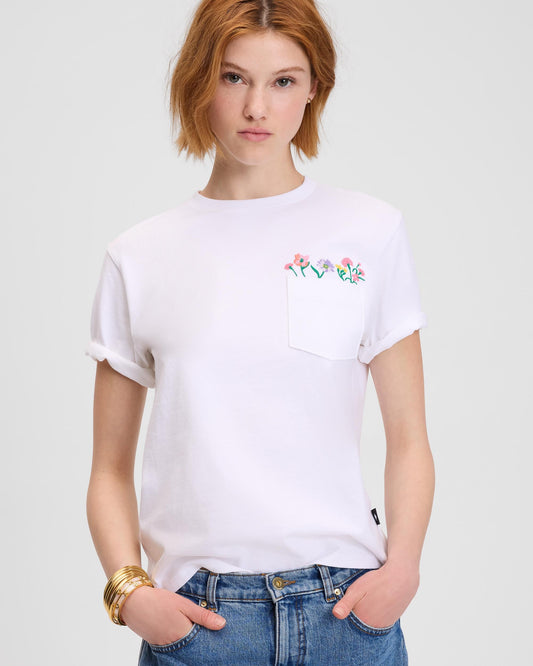 KL181-Spring Bouquet Tee-Fresh White