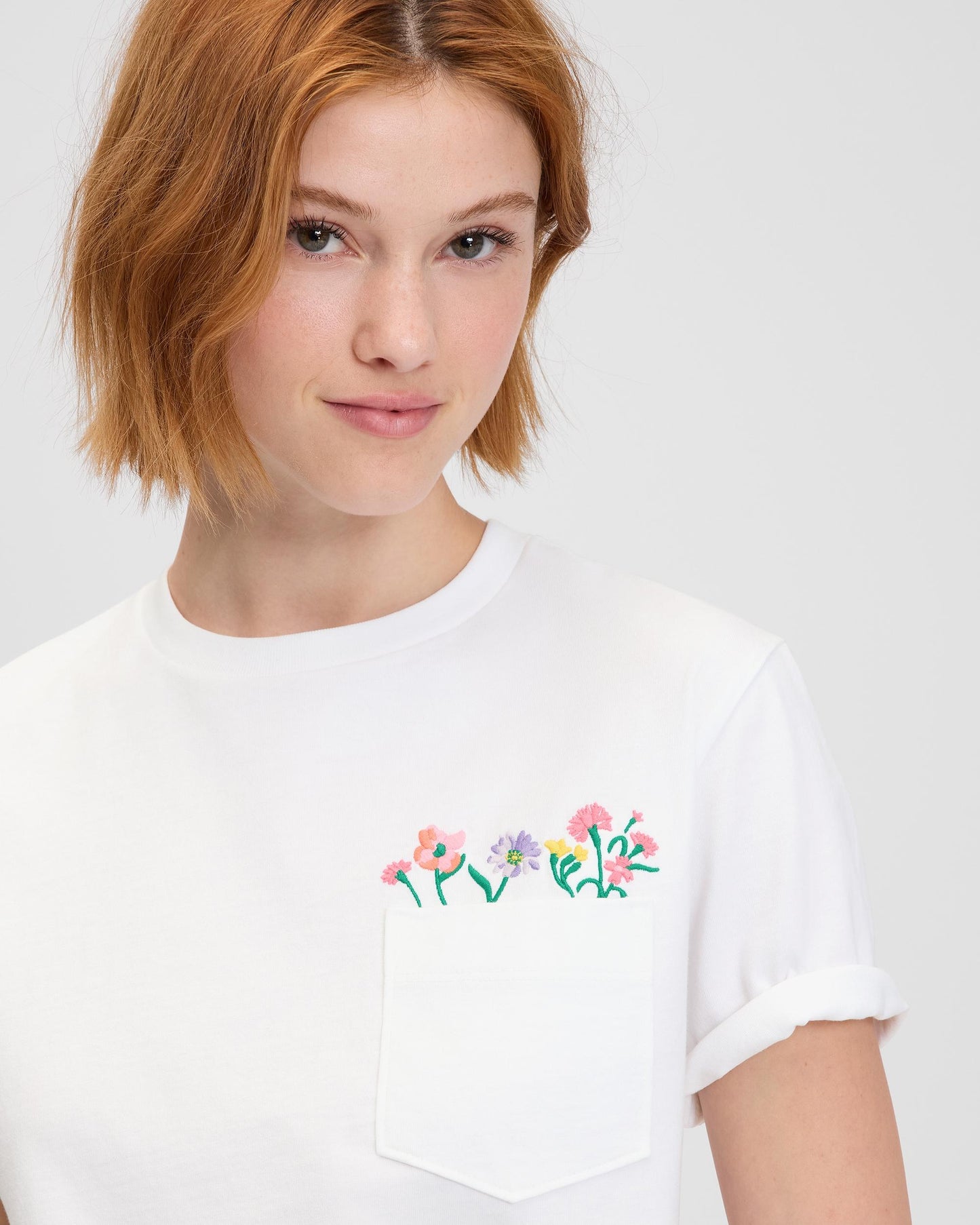 KL181-Spring Bouquet Tee-Fresh White
