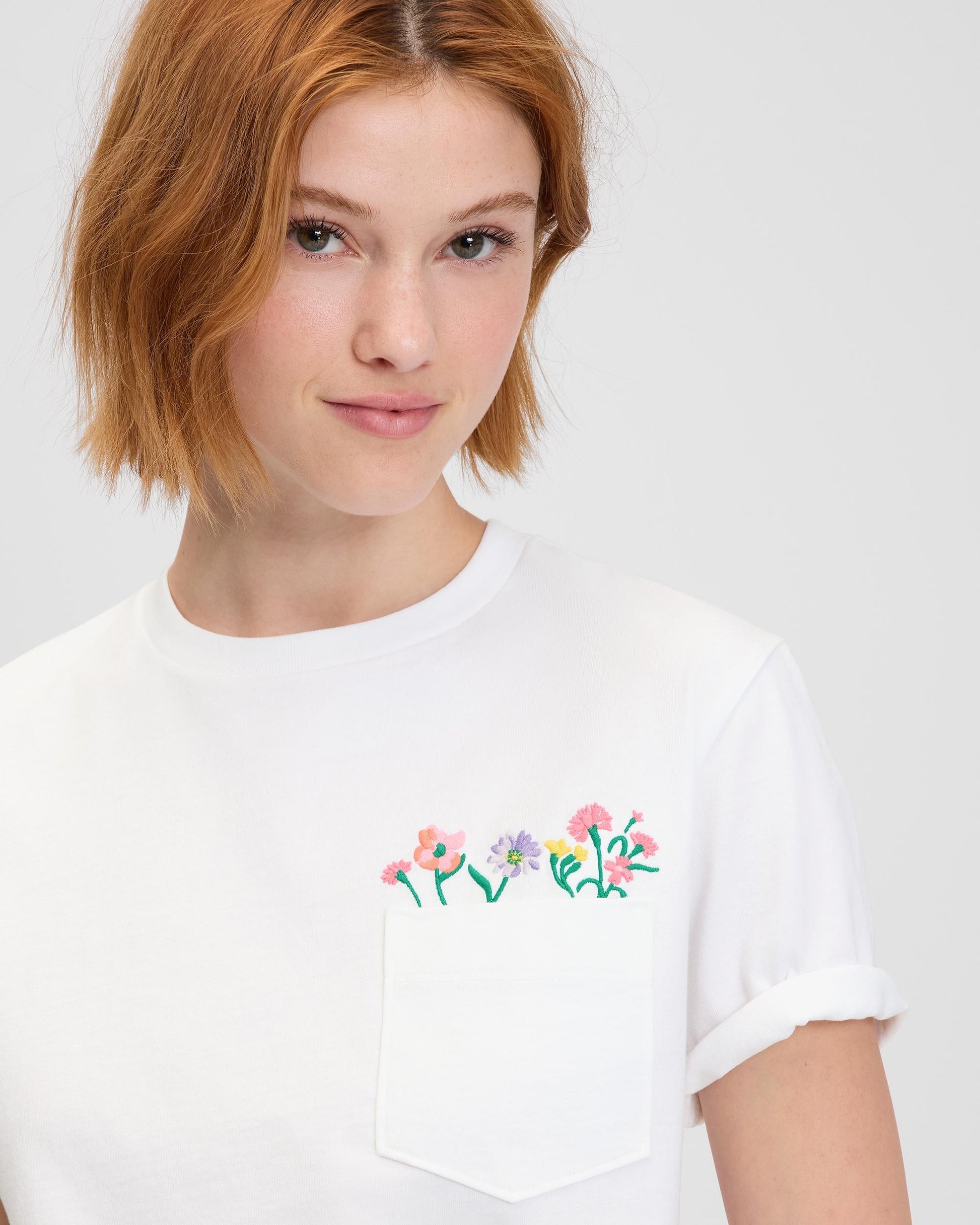 KL181-Spring Bouquet Tee-Fresh White