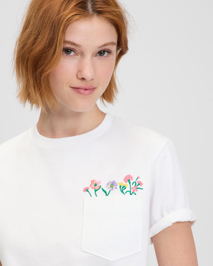 KL181-Spring Bouquet Tee-Fresh White