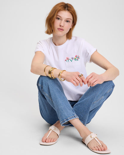 KL181-Spring Bouquet Tee-Fresh White