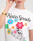 KL182-Floral Newspaper Tee-Fresh White