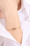 KL315-Molten Glass Solitaire Bracelet-Light Pink
