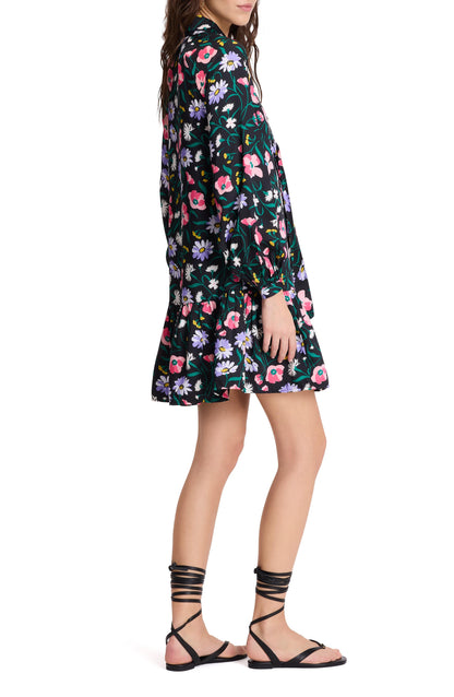Spring Bouquet Tie-Neck Dress