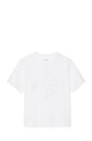 KL715-Embroidered Spade Flower Logo Tee-Fresh White