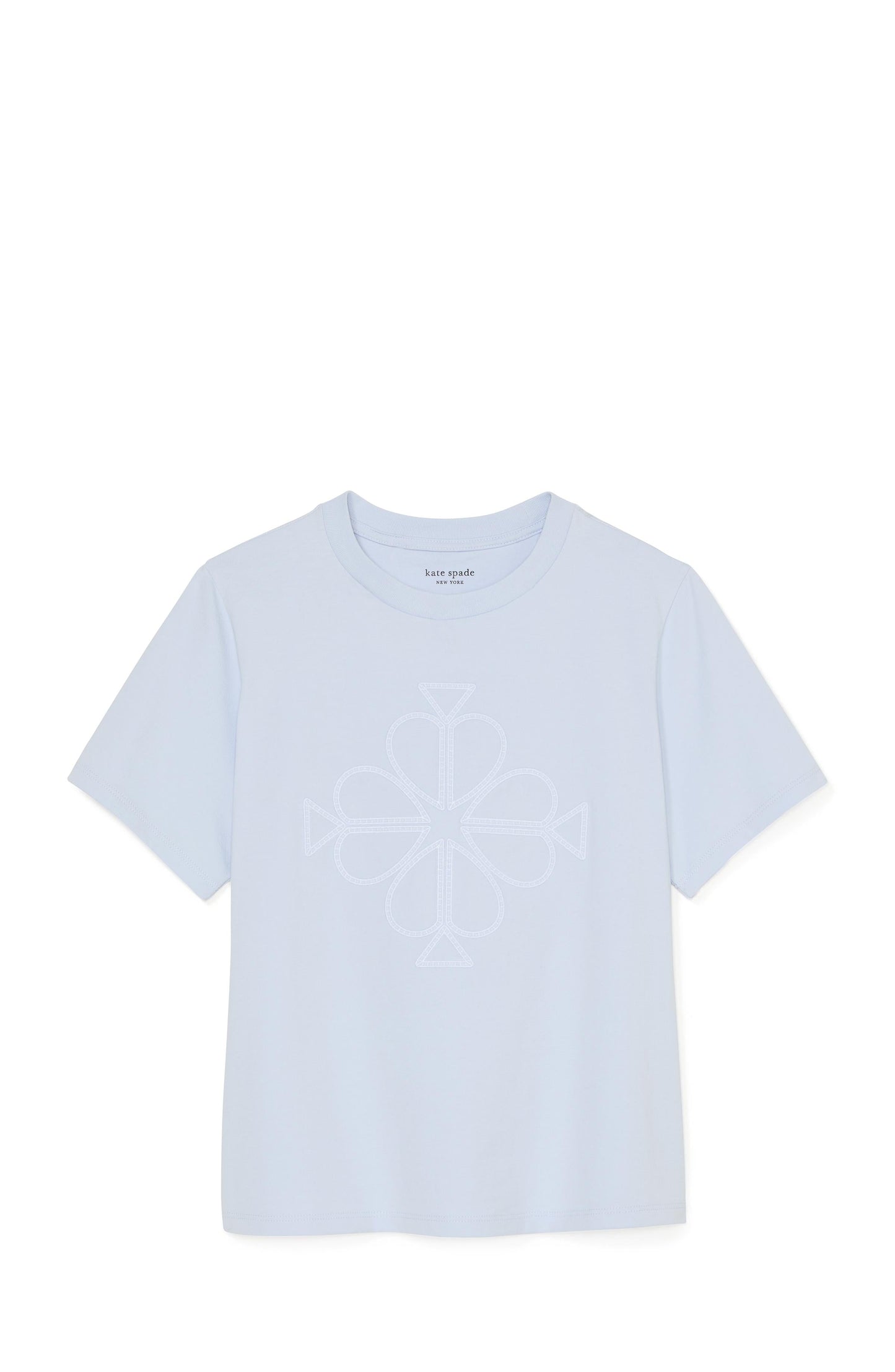 KL715-Embroidered Spade Flower Logo Tee-Light Diamond Blue