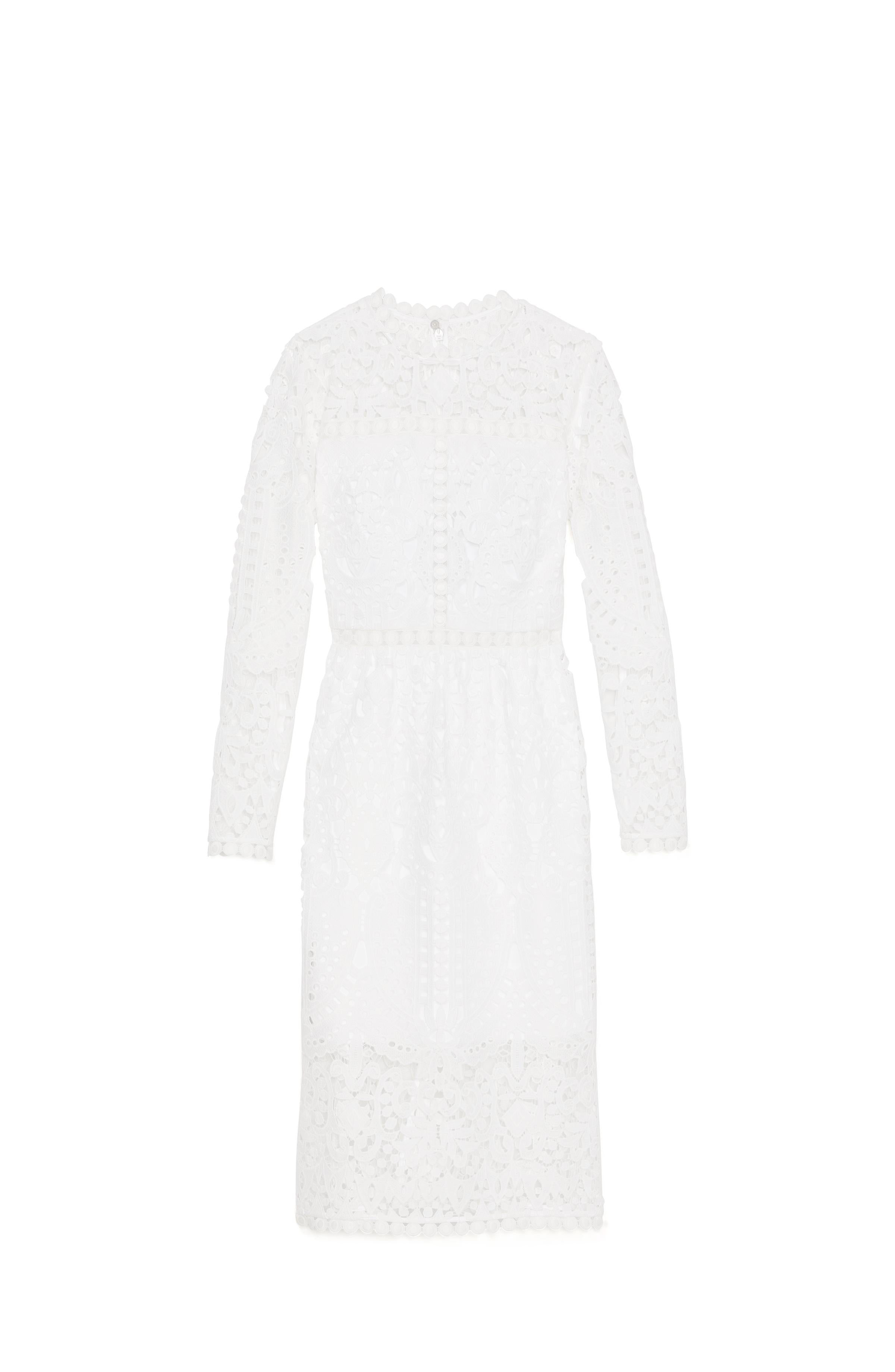 KL718-Guipure Lace Dress-Cream