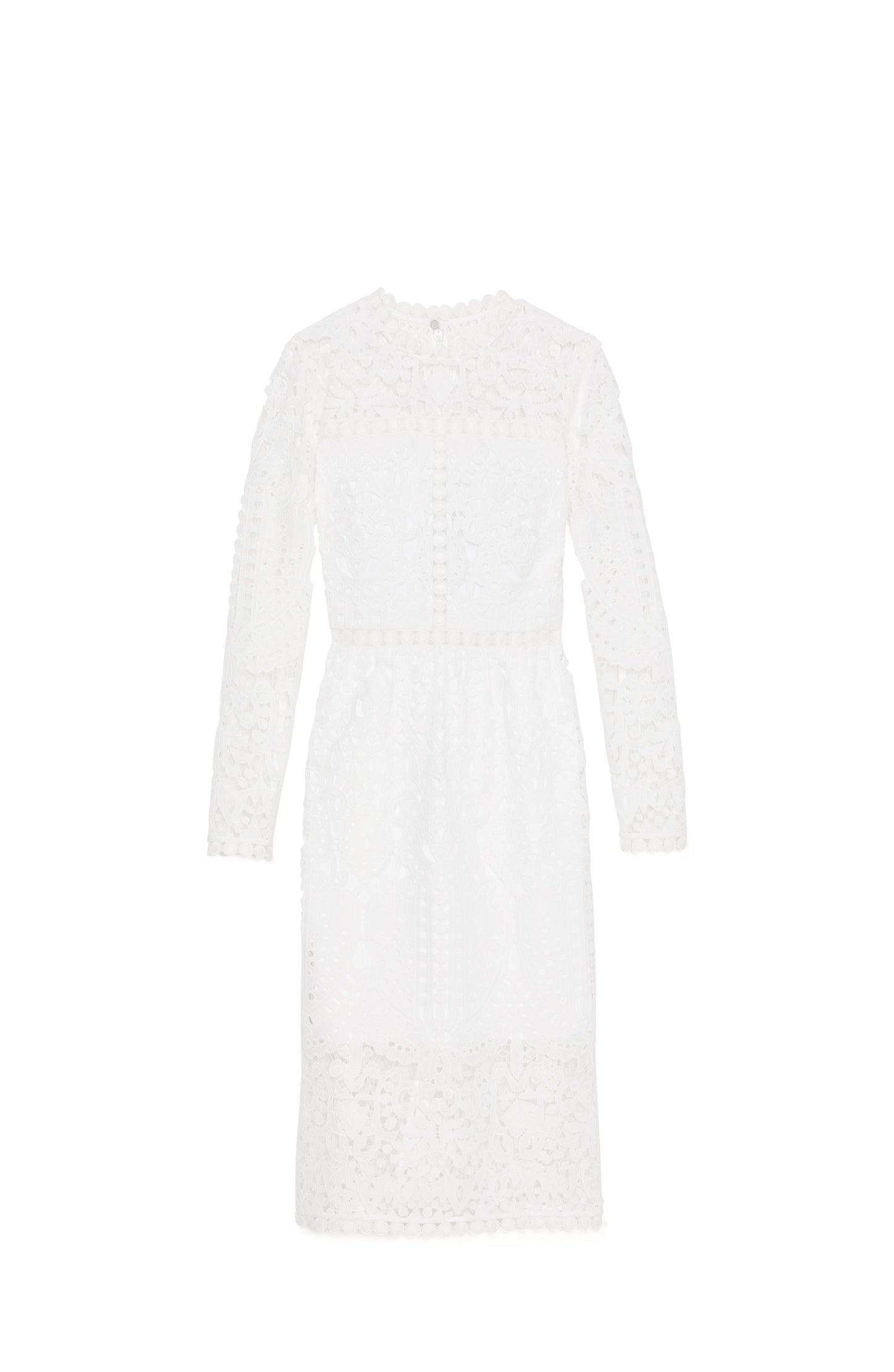KL718-Guipure Lace Dress-Cream