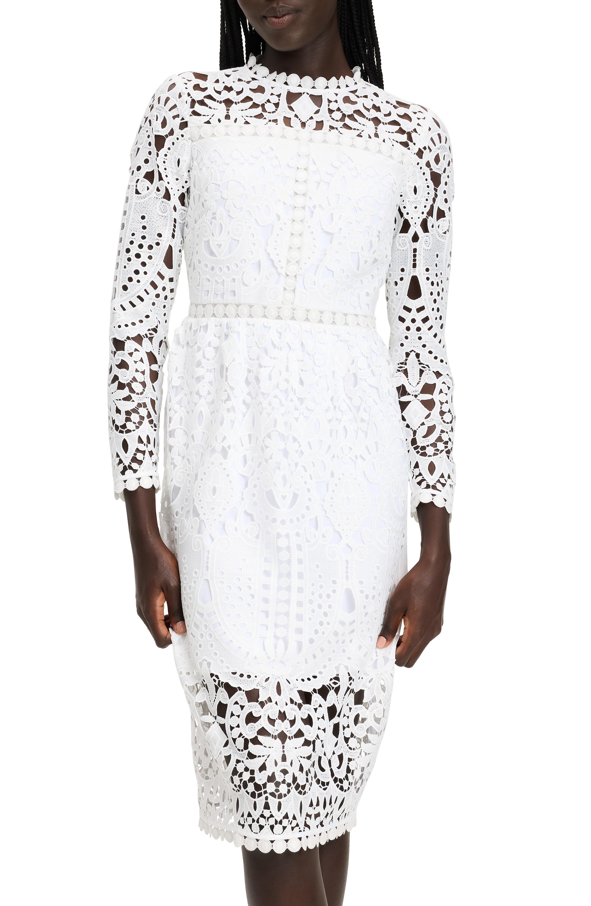 KL718-Guipure Lace Dress-Cream