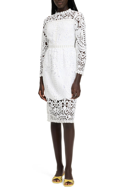 KL718-Guipure Lace Dress-Cream