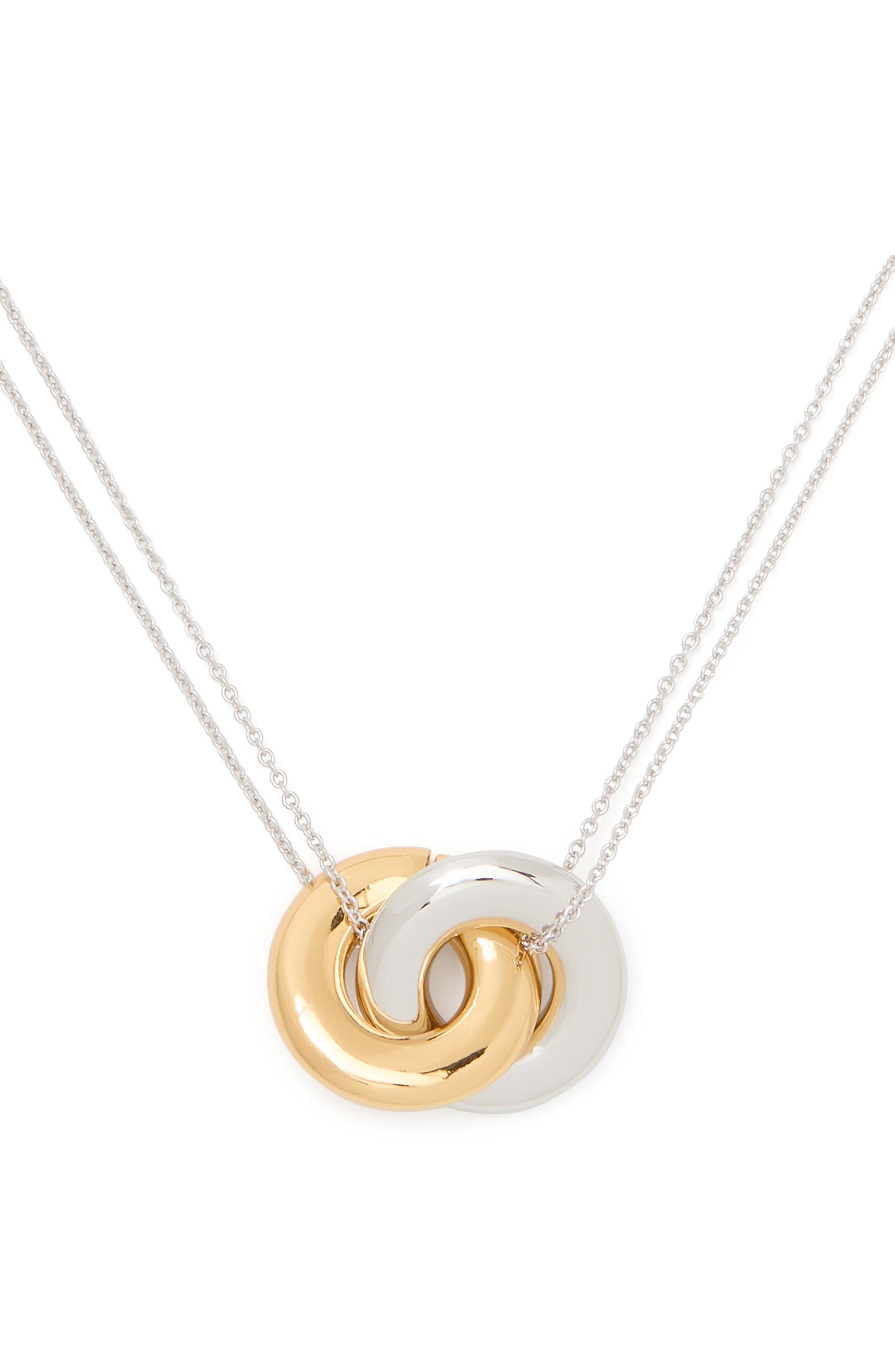 KL764-Interlock Pendant-Silver Gold