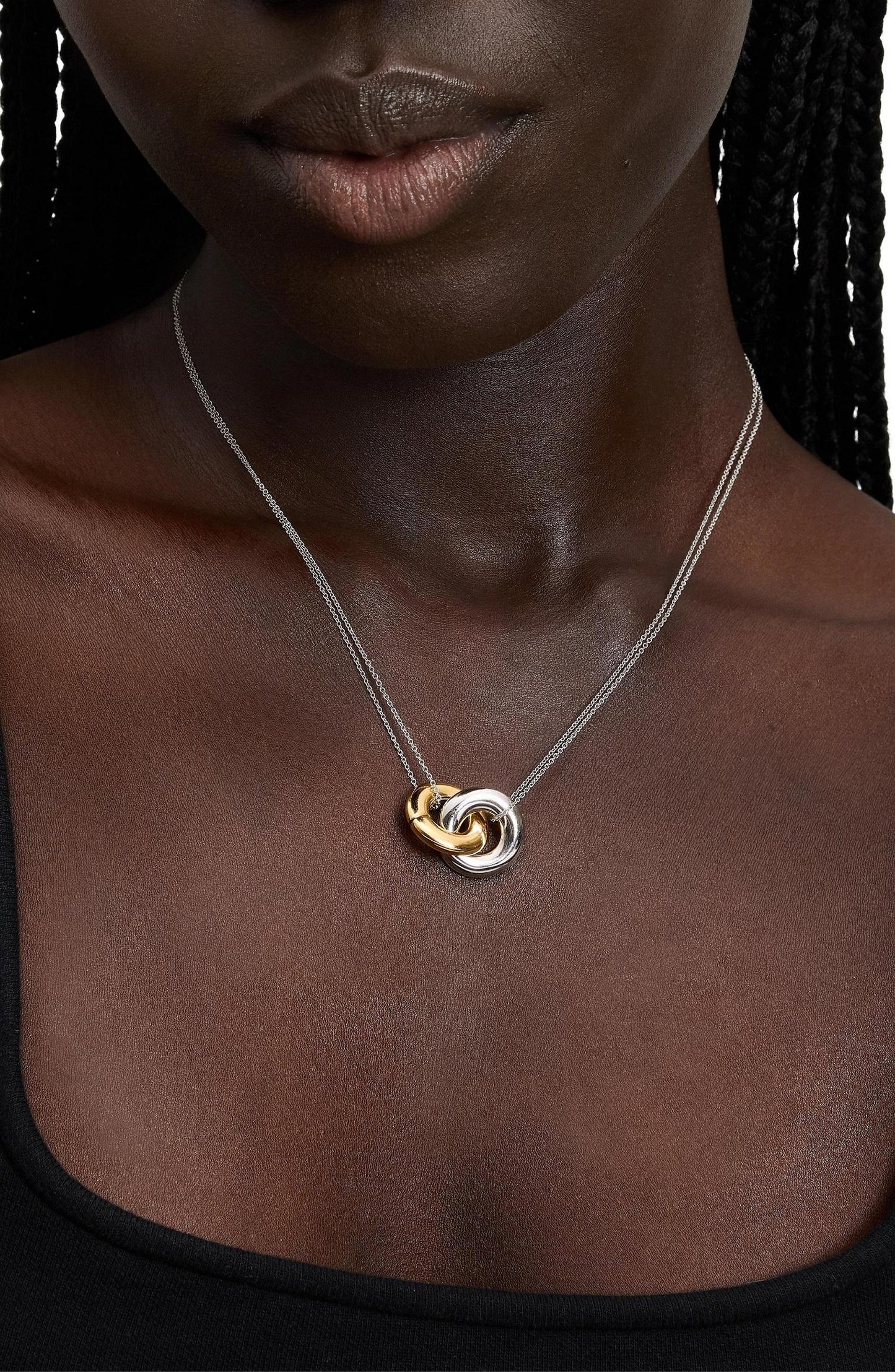 KL764-Interlock Pendant-Silver Gold