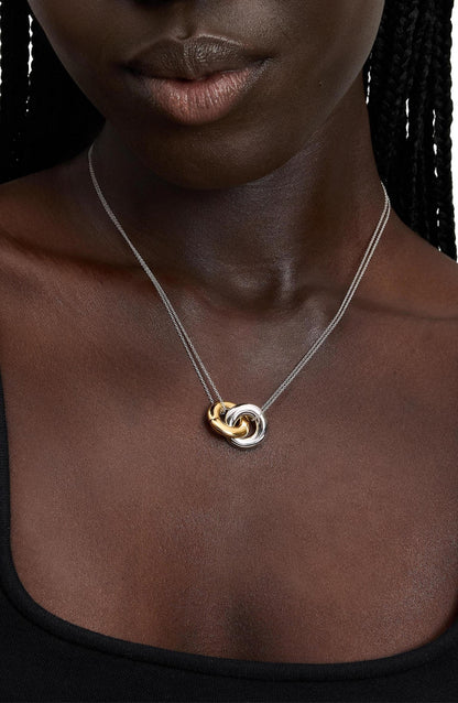 KL764-Interlock Pendant-Silver Gold