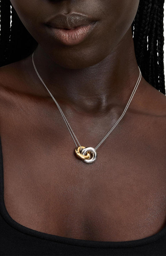 KL764-Interlock Pendant-Silver Gold