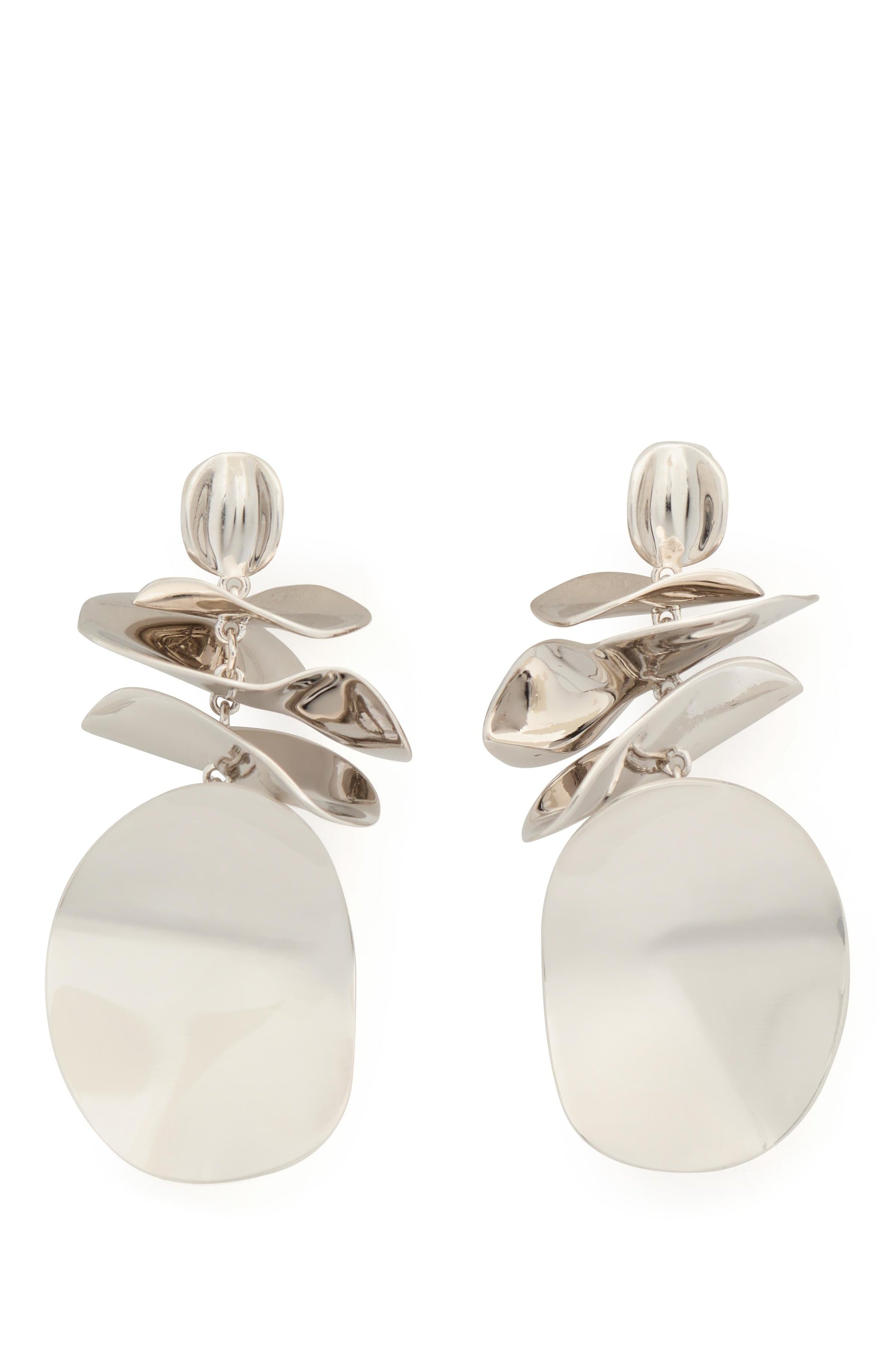 KL766-Snack Time Statement Earrings-Silver