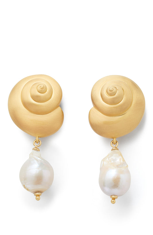 KL783-Beachside Drop Earrings-Gold/Pearl