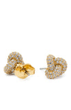 KL790-Double Knot Pave Studs-Clear/Gold