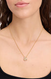 KL791-Double Knot Pave Pendant-Clear/Gold