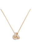 KL791-Double Knot Pave Pendant-Clear/Gold
