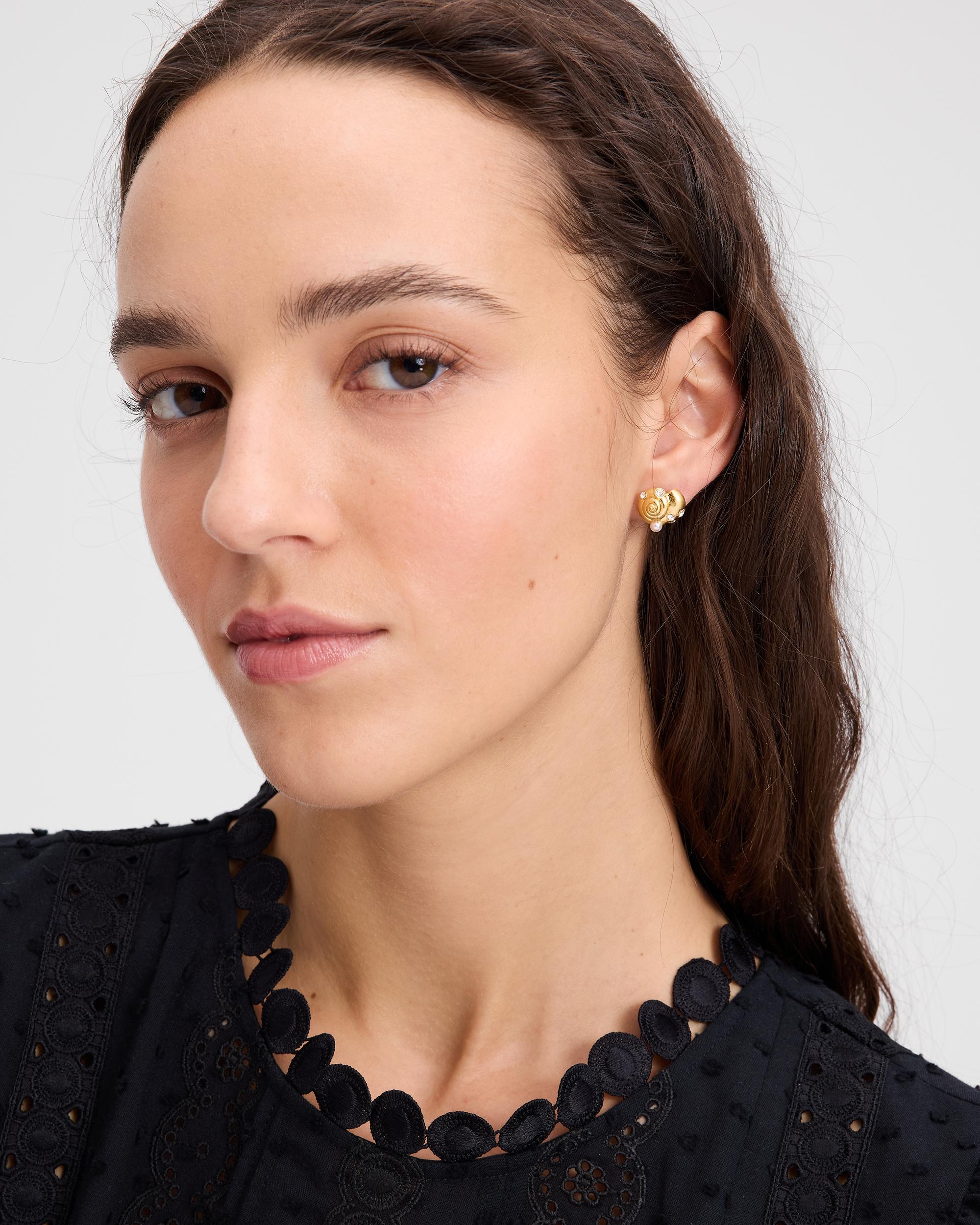 KL795-Beachside Studs-Clear/Gold