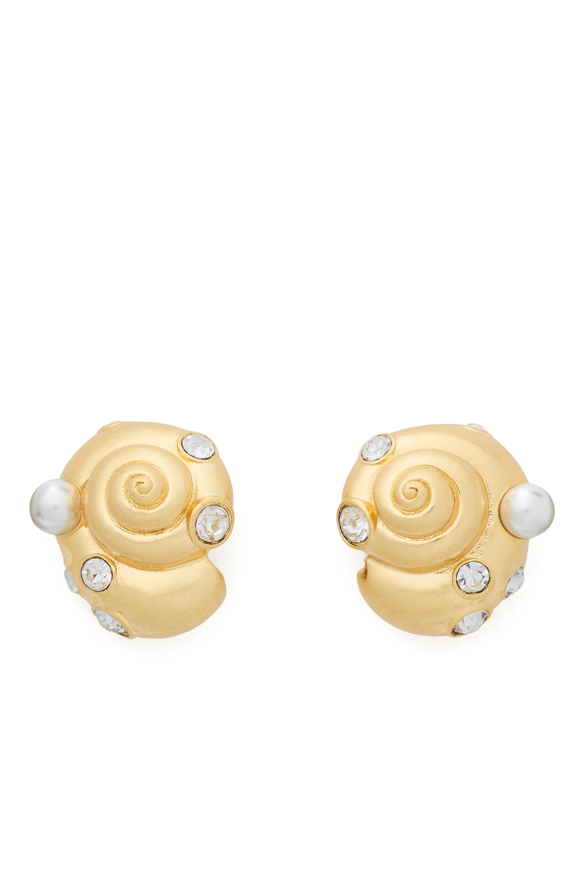 KL795-Beachside Studs-Clear/Gold