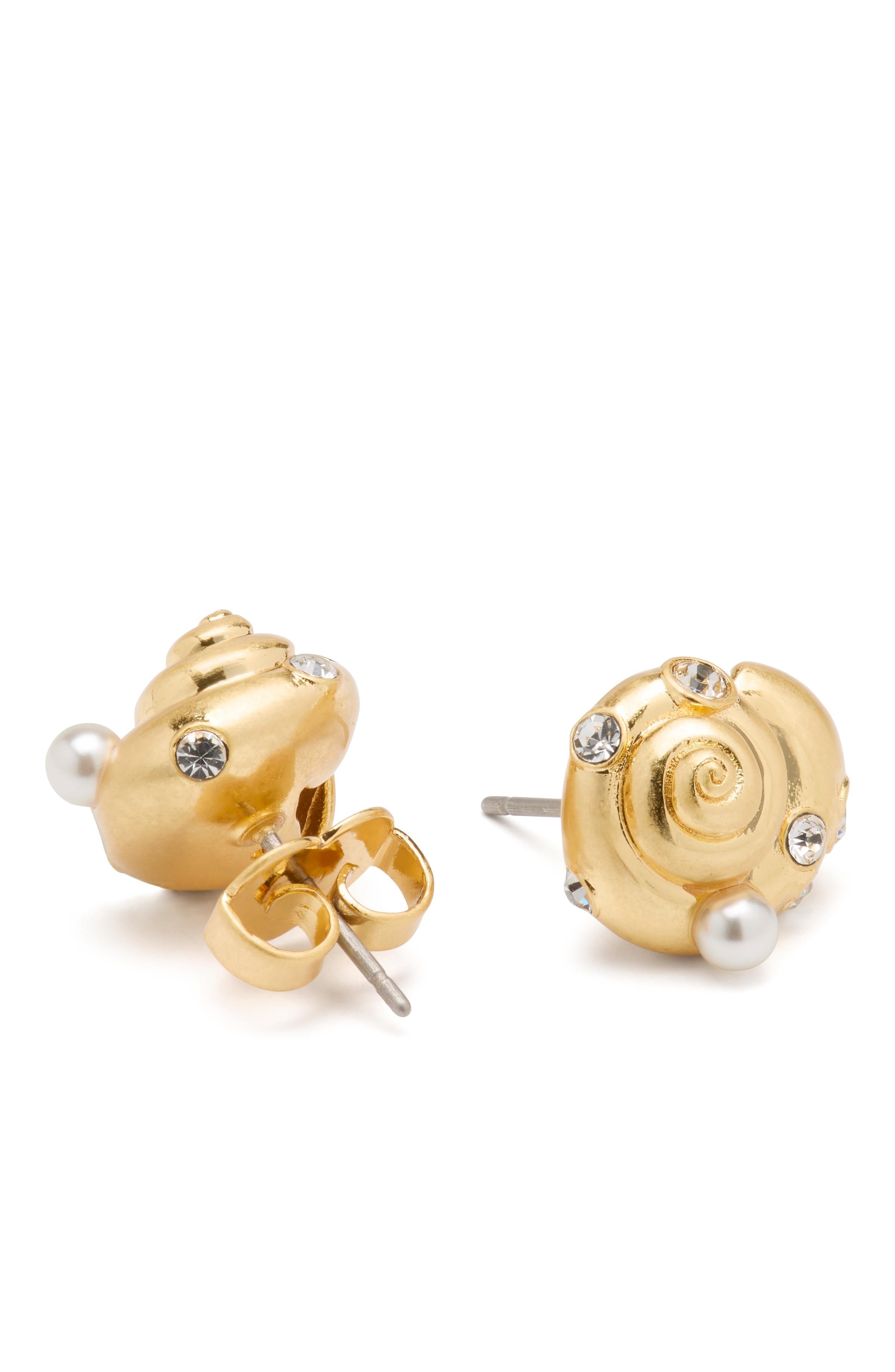 KL795-Beachside Studs-Clear/Gold