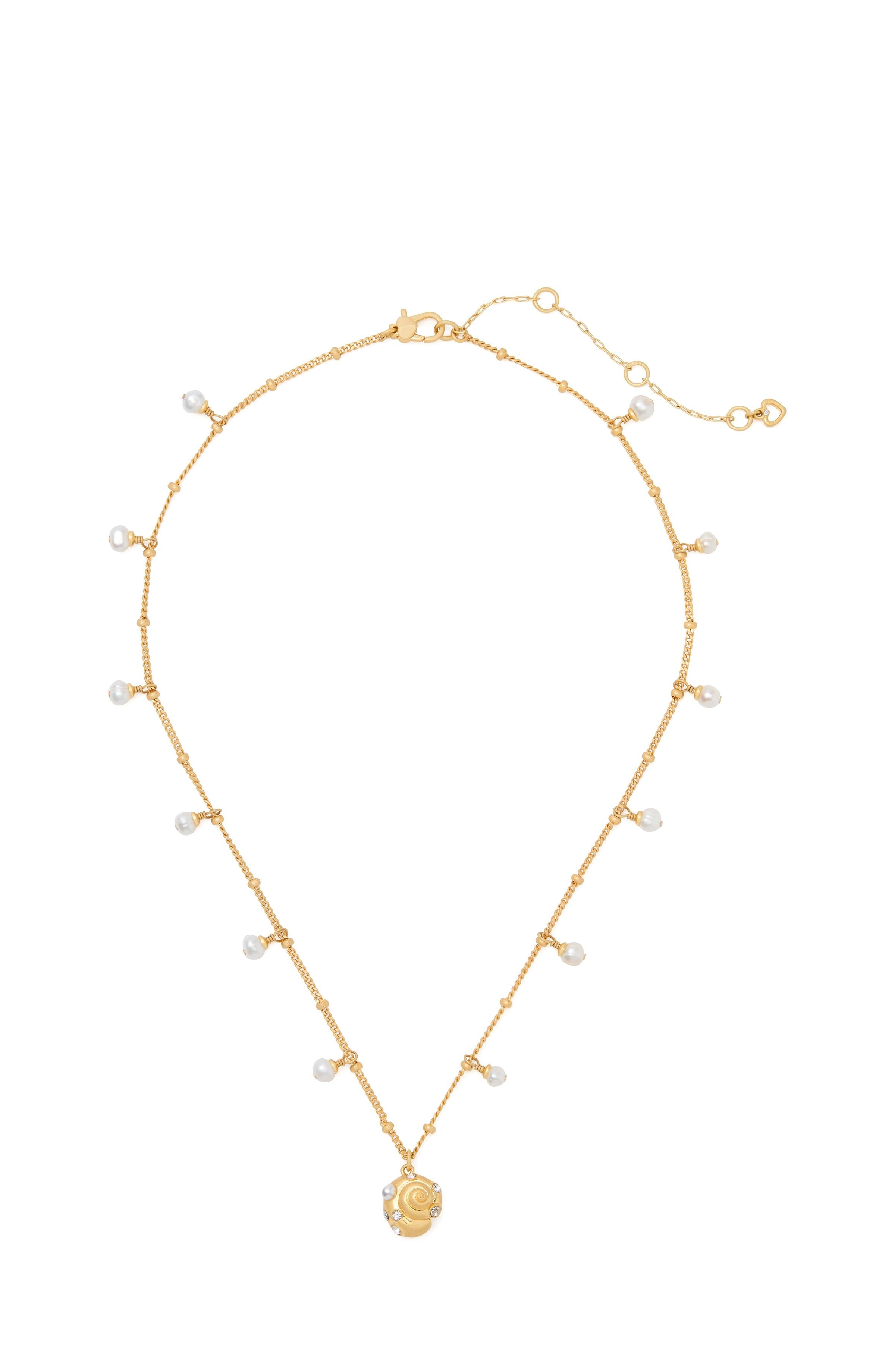 KM007-Beachside Scatter Pendant-Clear/Gold
