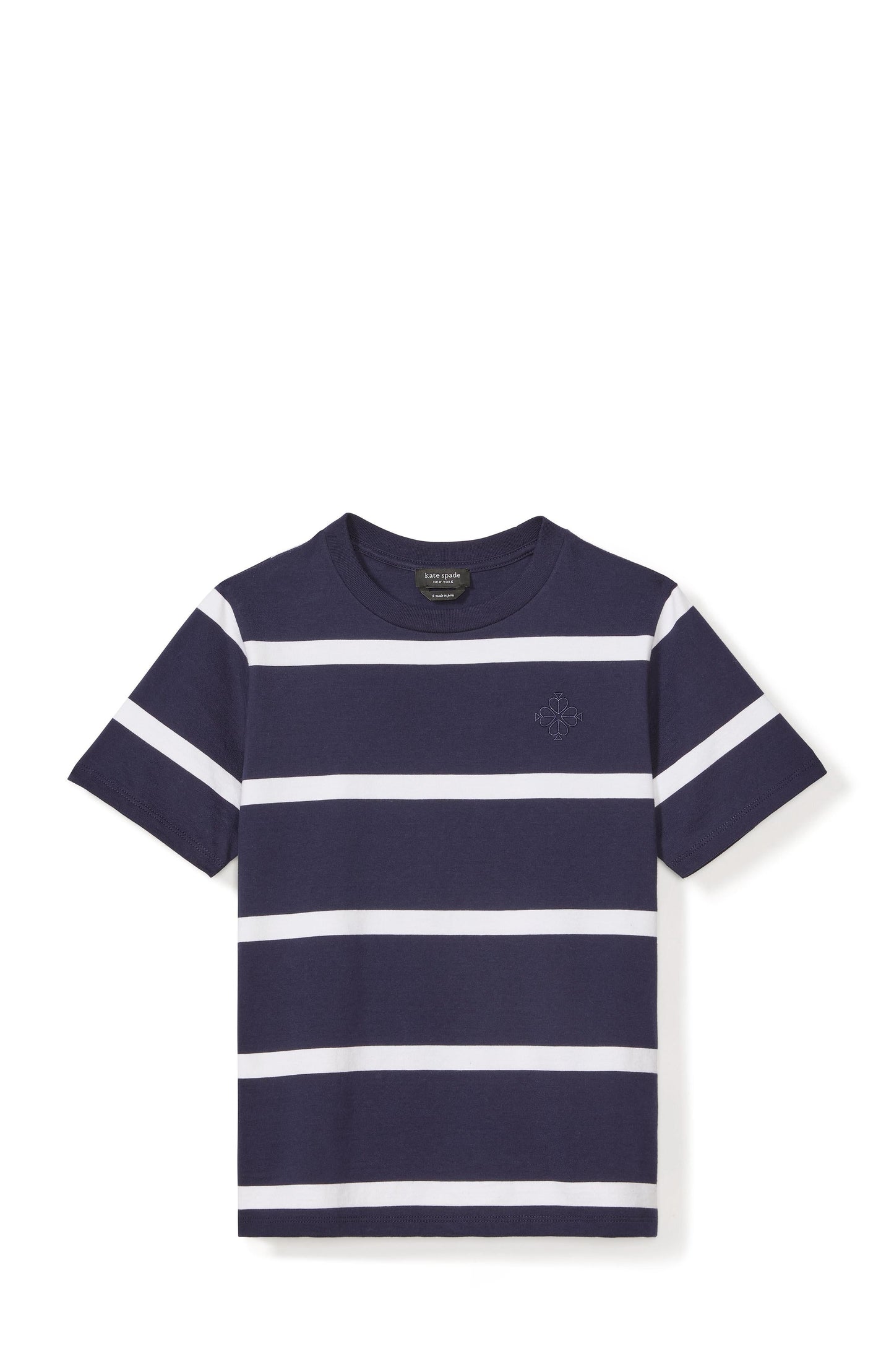 KM077-Montauk Stripe Logo Tee-Planetary Navy/Fresh