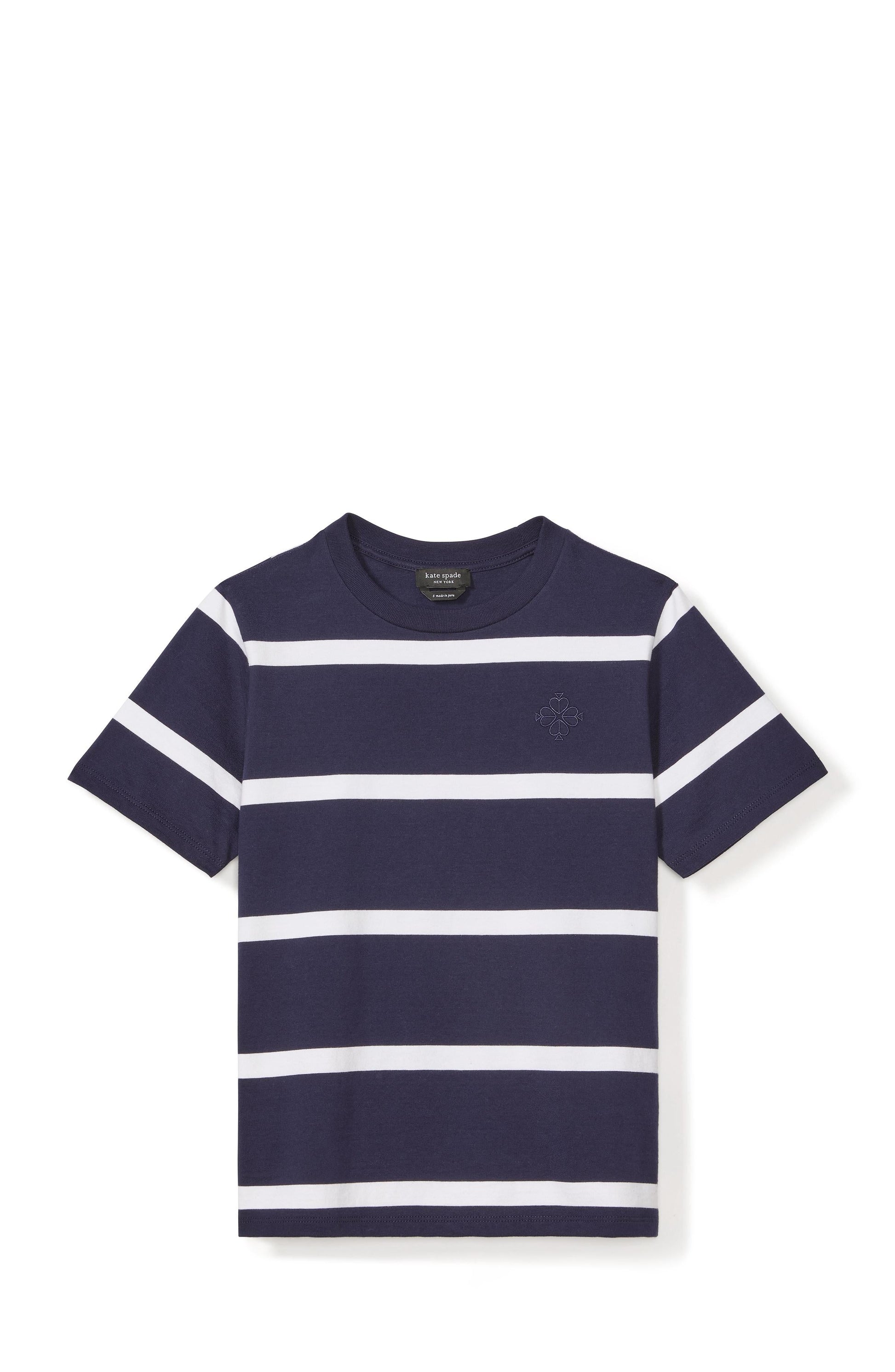 KM077-Montauk Stripe Logo Tee-Planetary Navy/Fresh