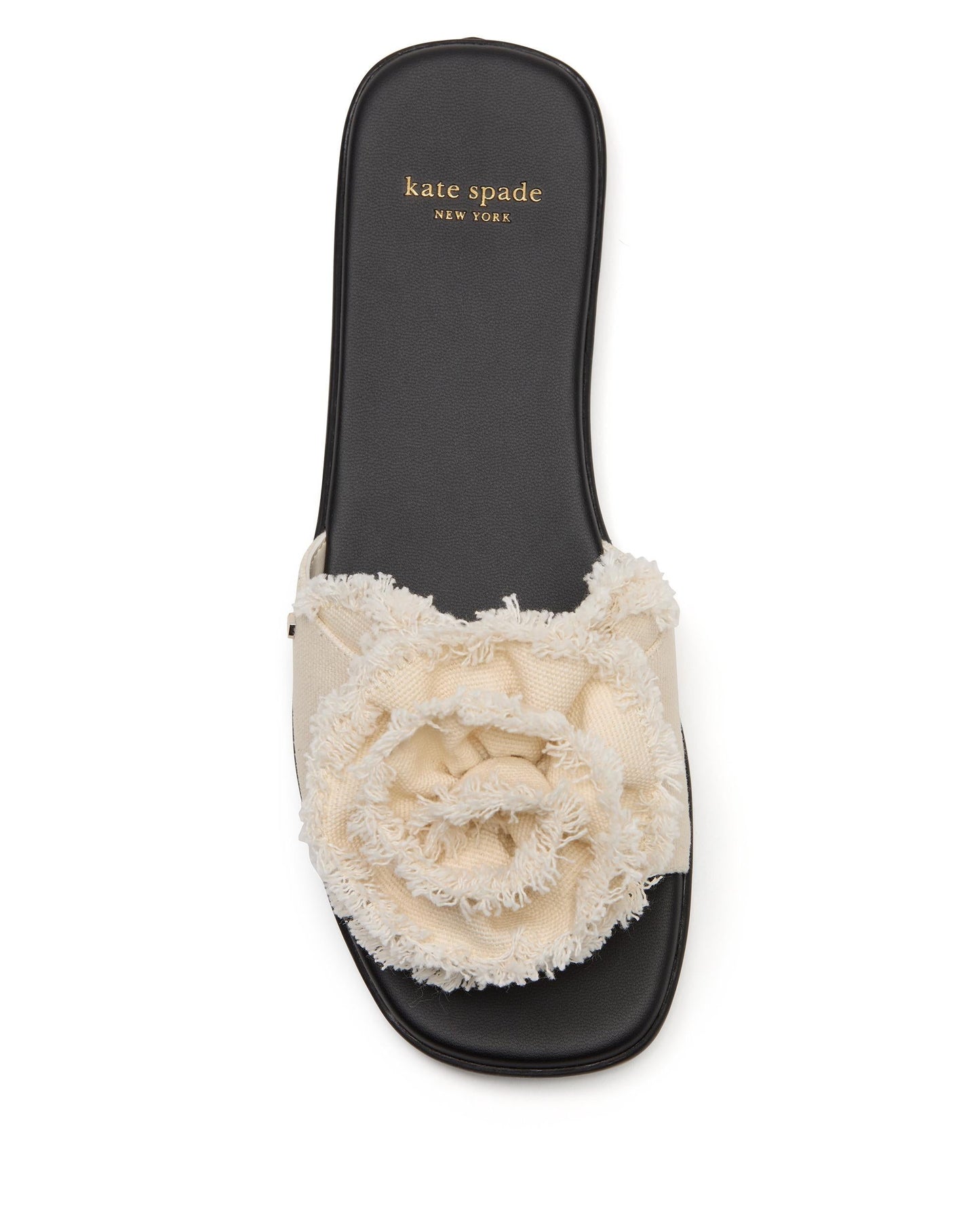 KM102-Flourish Flat Sandal-Cream/Black