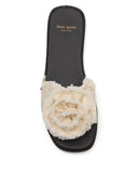 KM102-Flourish Flat Sandal-Cream/Black