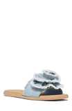 KM103-Flourish Denim Flat Sandals-Denim/Walnut Shell