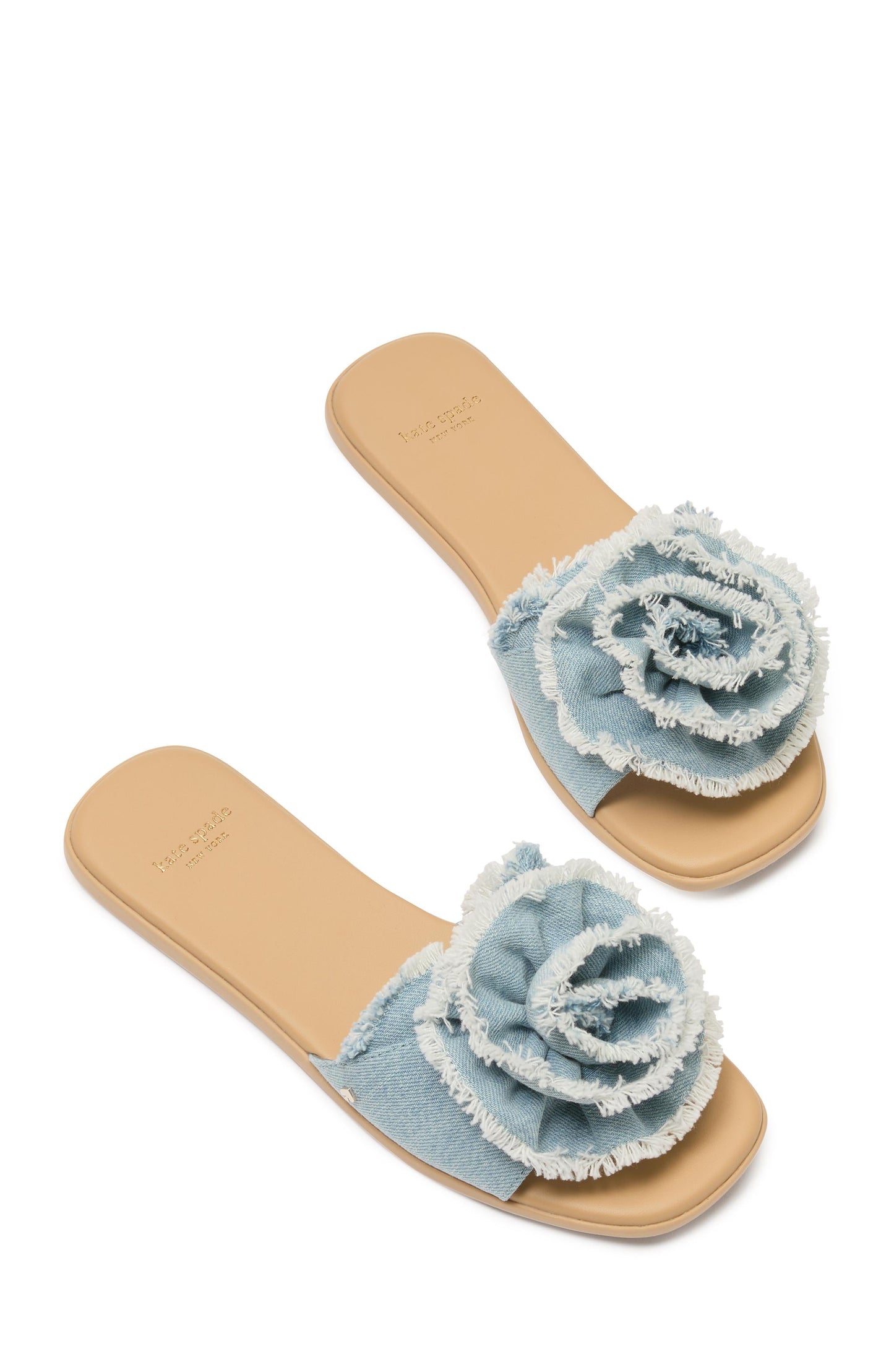 KM103-Flourish Denim Flat Sandals-Denim/Walnut Shell