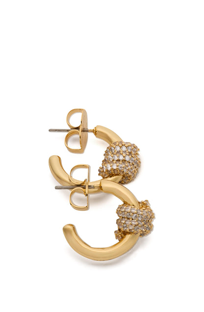 KM106-Ropes & Knots Pave Huggies-Clear/Gold