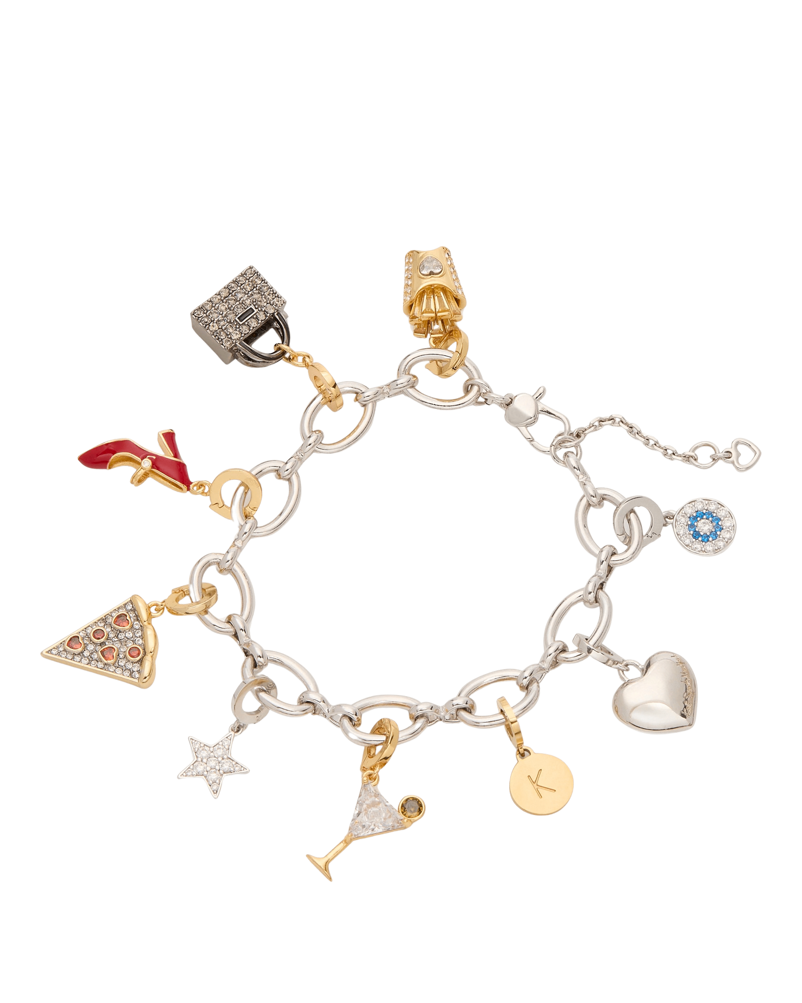 KM204-One in a Million Chain Charm Bracelet-Silver