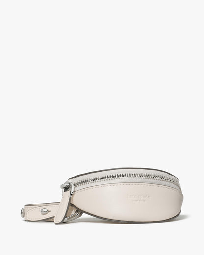Duo Pebbled Leather Crossbody Bag With Embellished Strap