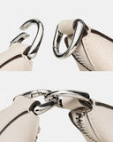 Duo Pebbled Leather Crossbody Bag With Embellished Strap