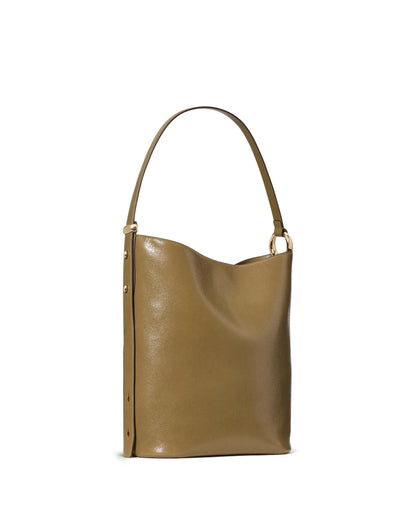 Halo Glazed Leather Large Bucket