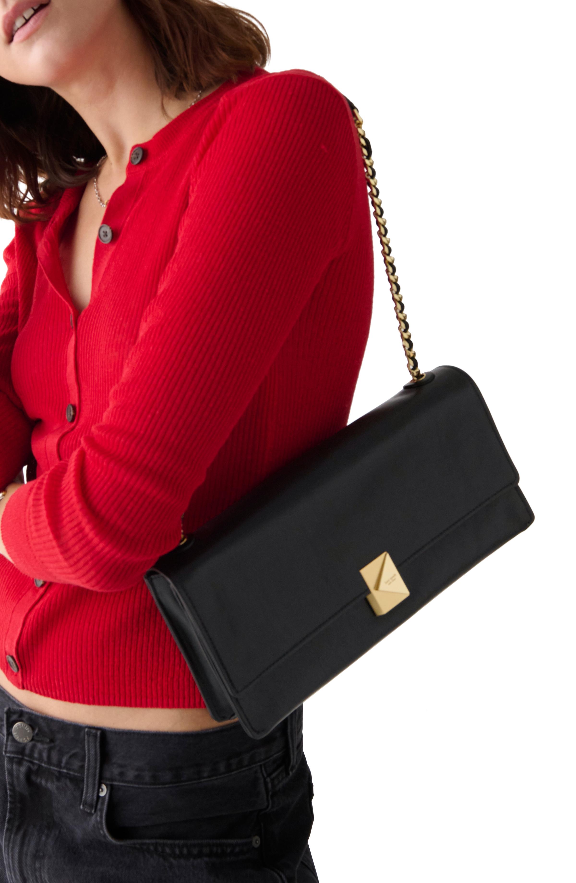 KM263-Deco Soft Shoulder Bag-Black