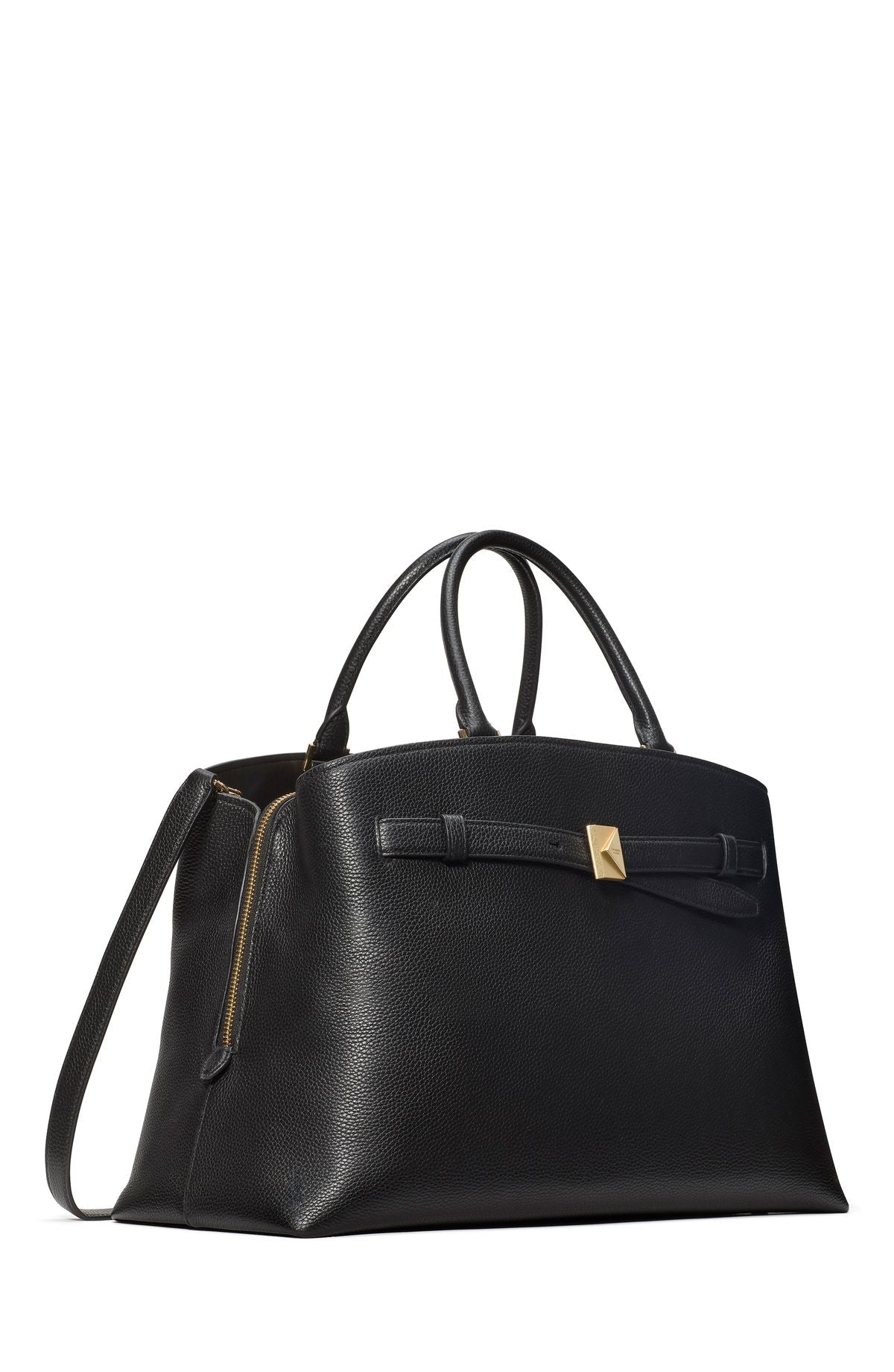 Deco Pebbled Leather Large Satchel