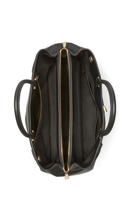 Deco Pebbled Leather Large Satchel