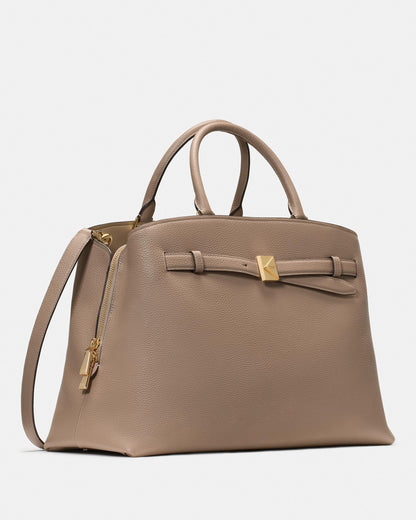 Deco Pebbled Leather Large Satchel