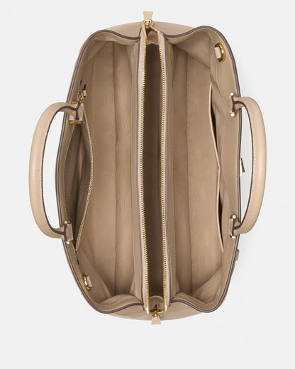 Deco Pebbled Leather Large Satchel