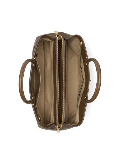 Deco Pebbled Leather Large Satchel