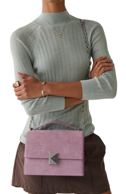 KM275-Deco Suede Chain Shoulder Bag-Market Purple